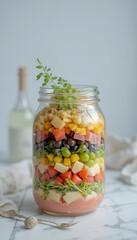 glass jar with vegetables