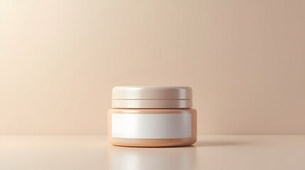 Elegant skincare jar with blank label ready for branding, perfect for cosmetic promotions now