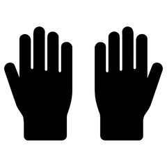 Obraz premium Pair of protective gloves icon silhouette for safety hygiene medical cleaning