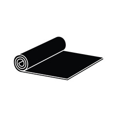 A rolling mat silhouette vector art illustration