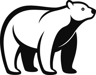 Artistic polar bear illustration with arctic elements