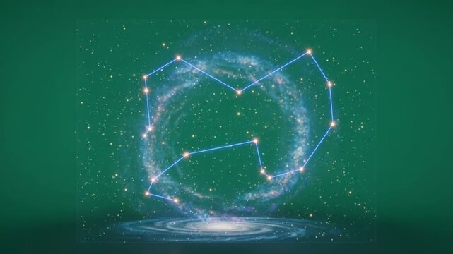 Celestial Sagittarius: Illuminated constellations of Sagittarius against a cosmic backdrop, creating a captivating display of cosmic beauty. 