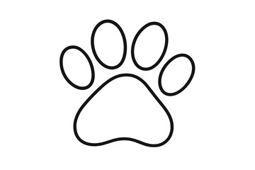 Black outline of animal paw print on white background