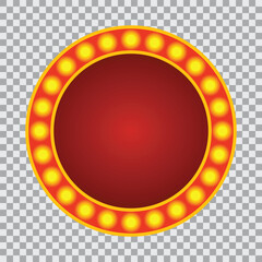 Circular Marquee Sign with Glowing Lights Vector Illustration