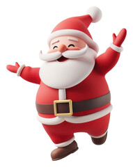 PNG Santa claus white style red.