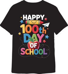 100 Days of School T-Shirt Design, 100th Day School Celebration Vector, Funny 100 Days Smarter T-Shirt, Kids 100 Day Milestone Graphic