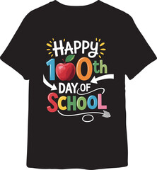 100 Days of School T-Shirt Design, 100th Day School Celebration Vector, Funny 100 Days Smarter T-Shirt, Kids 100 Day Milestone Graphic