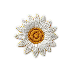 3D Wool-Knitted Leaf Sprig Sticker, Embroidered Green Leaves, Realistic Stitched Thread Design, Handmade Textile Illustration, Soft Yarn Texture, Detailed Knitting Art