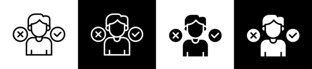 Decision Making Icon Set In Black And White Filled Style Collection 