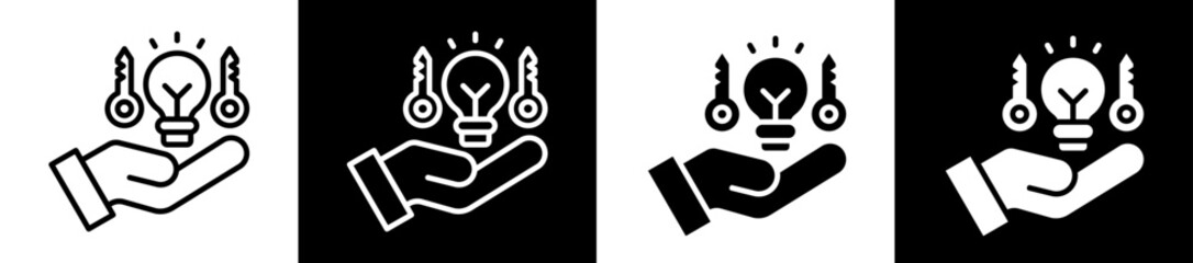 Opportunity Icon Set In Black And White Filled Style Collection 