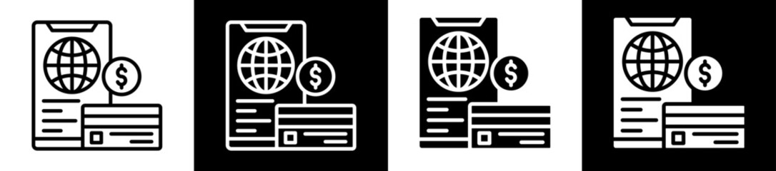 Payment Gateway Icon Set In Black And White Filled Style Collection  