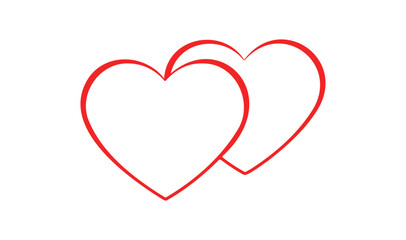 Romantic Double Heart Outline Love Illustration