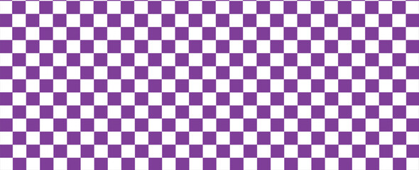 vector of panorama of purple and white chessboard background. pattern for fashion, border, cloth, flag, wrapping paper, cover skin, table cloth, scene. flag. vector