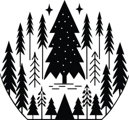 Obraz premium christmas tree vector illustration