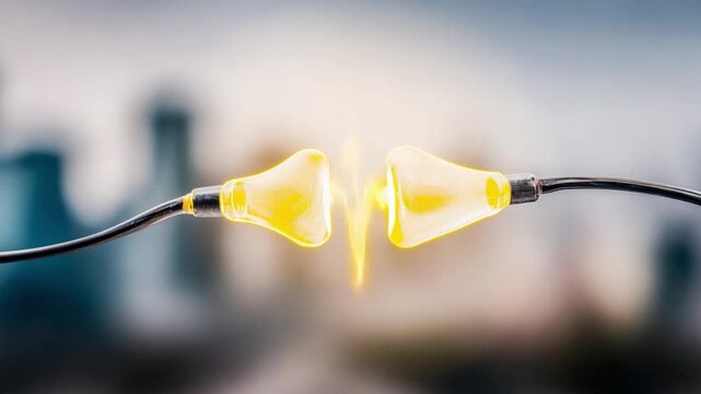 Electric Spark: Two electrical plugs generate a powerful spark, symbolizing connection, innovation, and technological advancement.