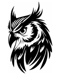 Eagle head tattoo design in a bold black vector style