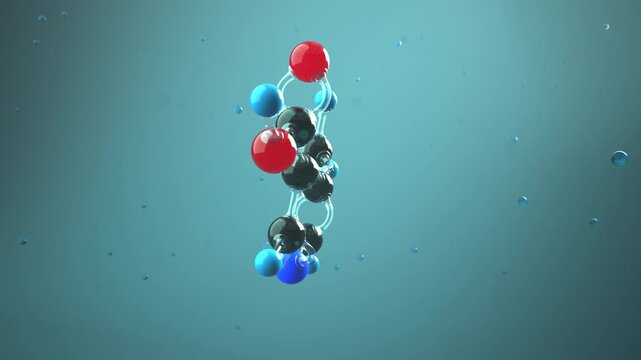 4k Video Molecule Vitamin B3. ProRes 4444.
