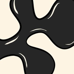 Dark gray abstract fluid shape illustration