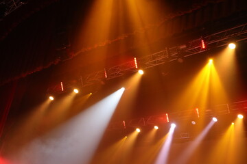 Stage Lighting Rig with Colorful Beams