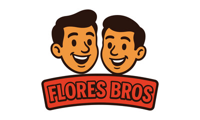 Brothers Food Truck Mascot Logo &ndash; Twin Chef Characters Illustration