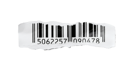 Barcode scan product code upc label identification price tag inventory control retail distribution system on transparent background