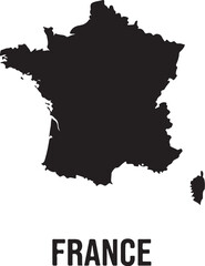 Obraz premium France map silhouette on white background