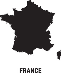 Obraz premium France map silhouette on white background