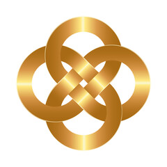 Endless golden knot for Chinese Lunar New Year.	
