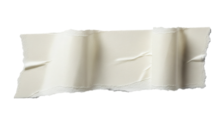 Isolated adhesive tape strip wrinkled paper texture torn edge design element graphic resource mockup on transparent background