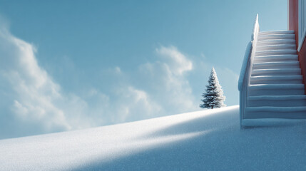christmas tree in the snow