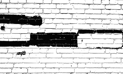 Abstract Brick Wall with Black Paint.