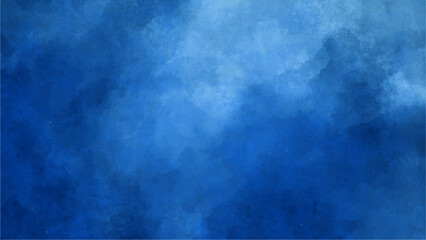 Deep Indigo Sapphire Blue Watercolor Texture: Abstract Gradient Background with Cloudy Swirls for Ocean, Cinematic & Dramatic Digital Design
