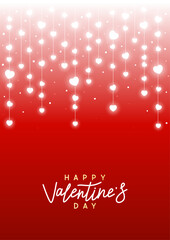 Hearts sparkle vertical border on red background for Valentines day and wedding lovely greeting card design