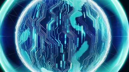 Global network connection and data connections concept. Digital globe with circuitry design. - Powered by Adobe