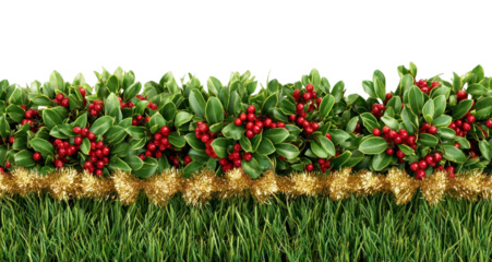 PNG Festive greenery with red berries