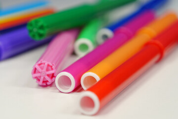 Fototapeta premium New colored plastic felt-tip pens
