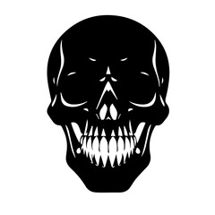 
Black & white vector silhouette of Horror Skull Mask on white background
