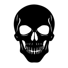 
Black & white vector silhouette of Horror Skull Mask on white background