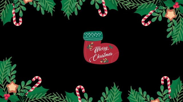 Merry Christmas typo scene animation