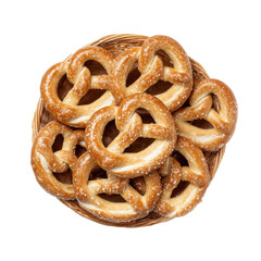 Overhead Shot of Pretzels in Basket