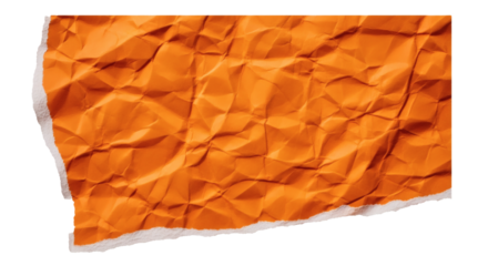 Orange paper texture crumpled paper background abstract paper design surface paper material paper art on transparent background