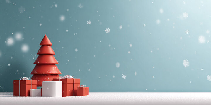 background of christmas tree and gifts