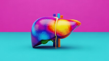 Explore the human liver with vibrant colors and visual clarity, ideal for medical education, research, and health awareness campaigns with eye-catching modern design