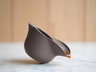 Modern dark gray ceramic leaf shaped soap dish