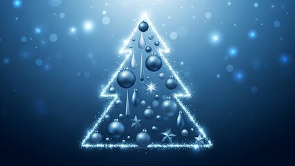 Sparkling Christmas tree with ornaments and stars creating a festive holiday mood, evoking joyful celebrations during the winter season, perfect for greeting 