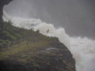 waterfall  Gullfoss and river Hvítá in Iceland