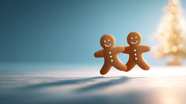 background of christmas gingerbread cookies and space - Powered by Adobe