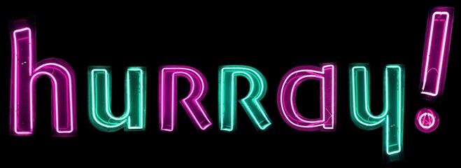 hurray! pink and green neon lights