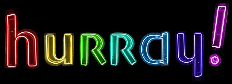 hurray! multicolored neon lights