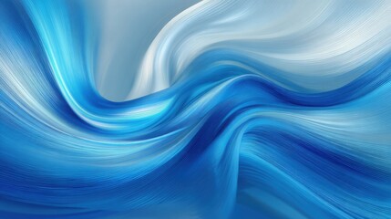Fototapeta premium Swirling blue and white waves blend seamlessly in this abstract artwork, creating a tranquil atmosphere. The fluidity and depth evoke a sense of calm and peacefulness.
